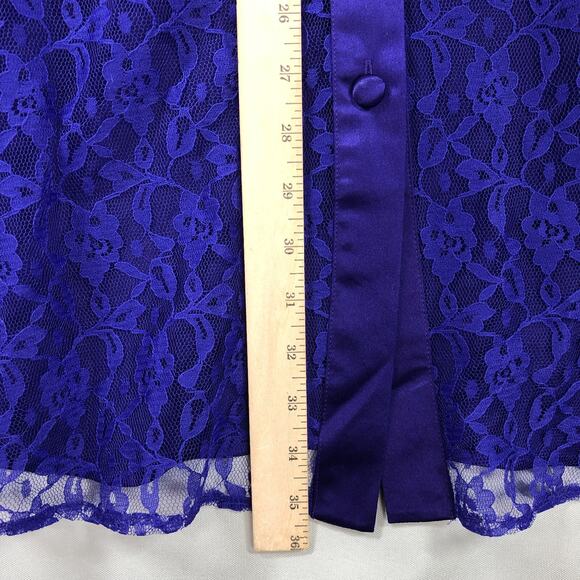Victorias Secret Satin Lace Nightgown Small Purple Floral Button Up Womens - Picture 14 of 16